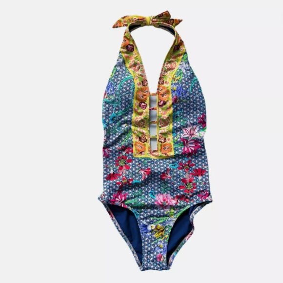 NWT Johnny Was Seaton Floral Halter One Piece, Size XS - Picture 10 of 11